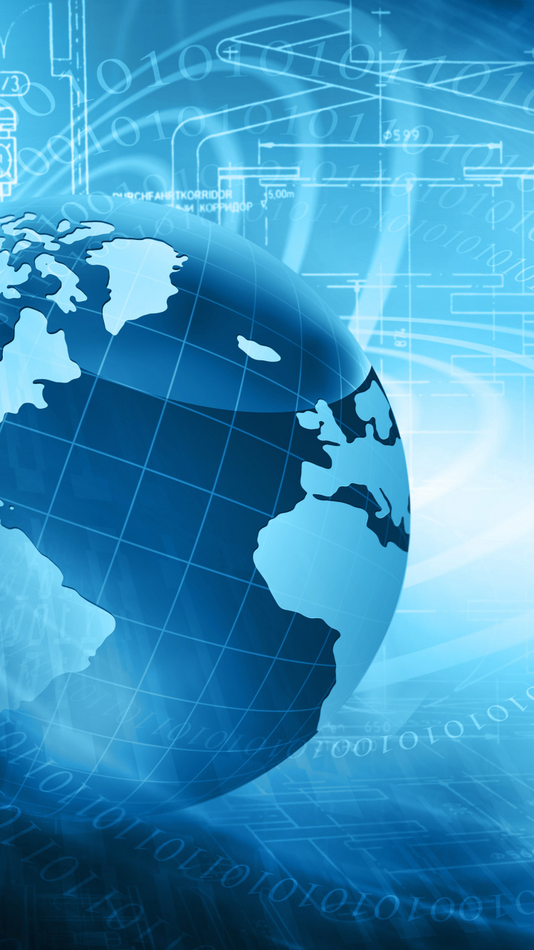 Globe Blanc et Bleu Avec Des Lumières. Wallpaper in 750x1334 Resolution