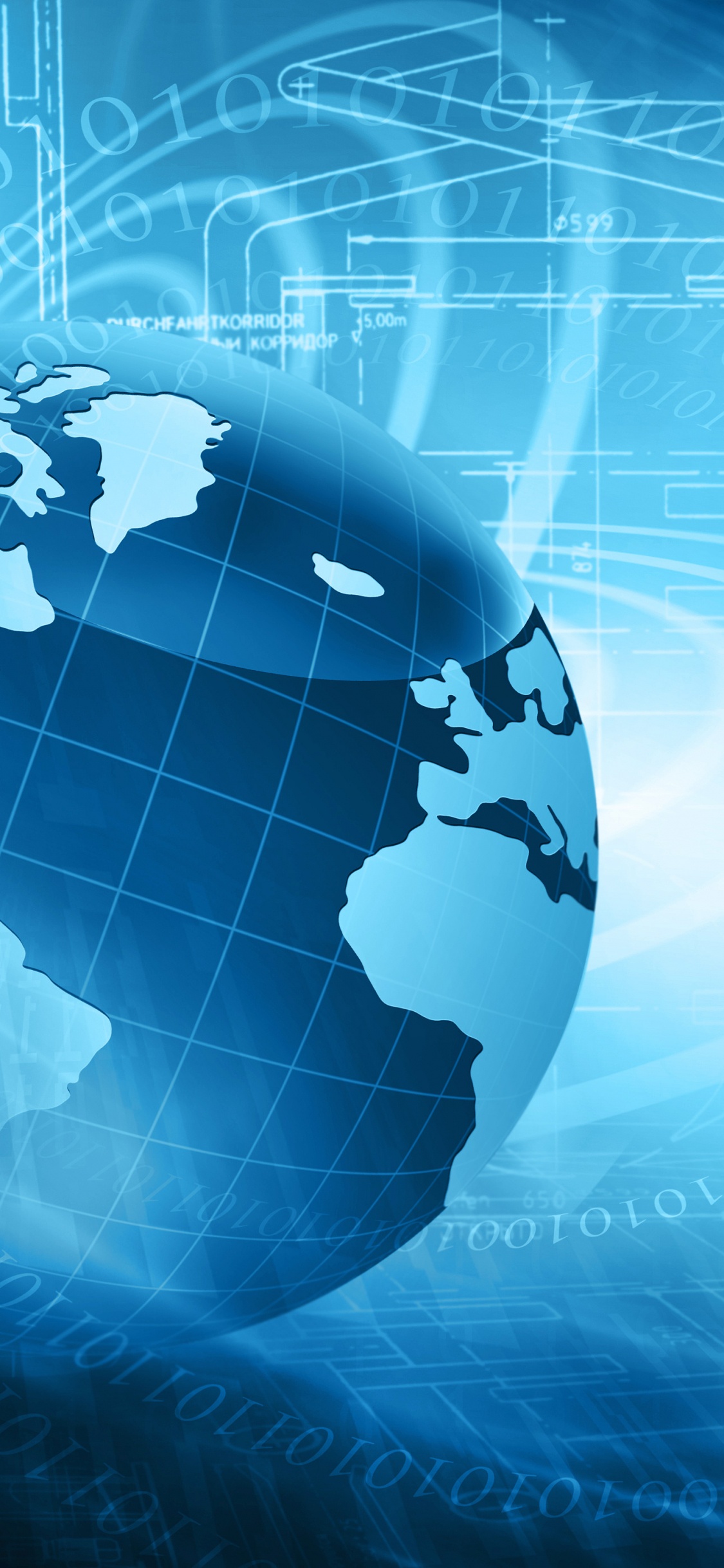 Globo Blanco y Azul Con Luces. Wallpaper in 1125x2436 Resolution