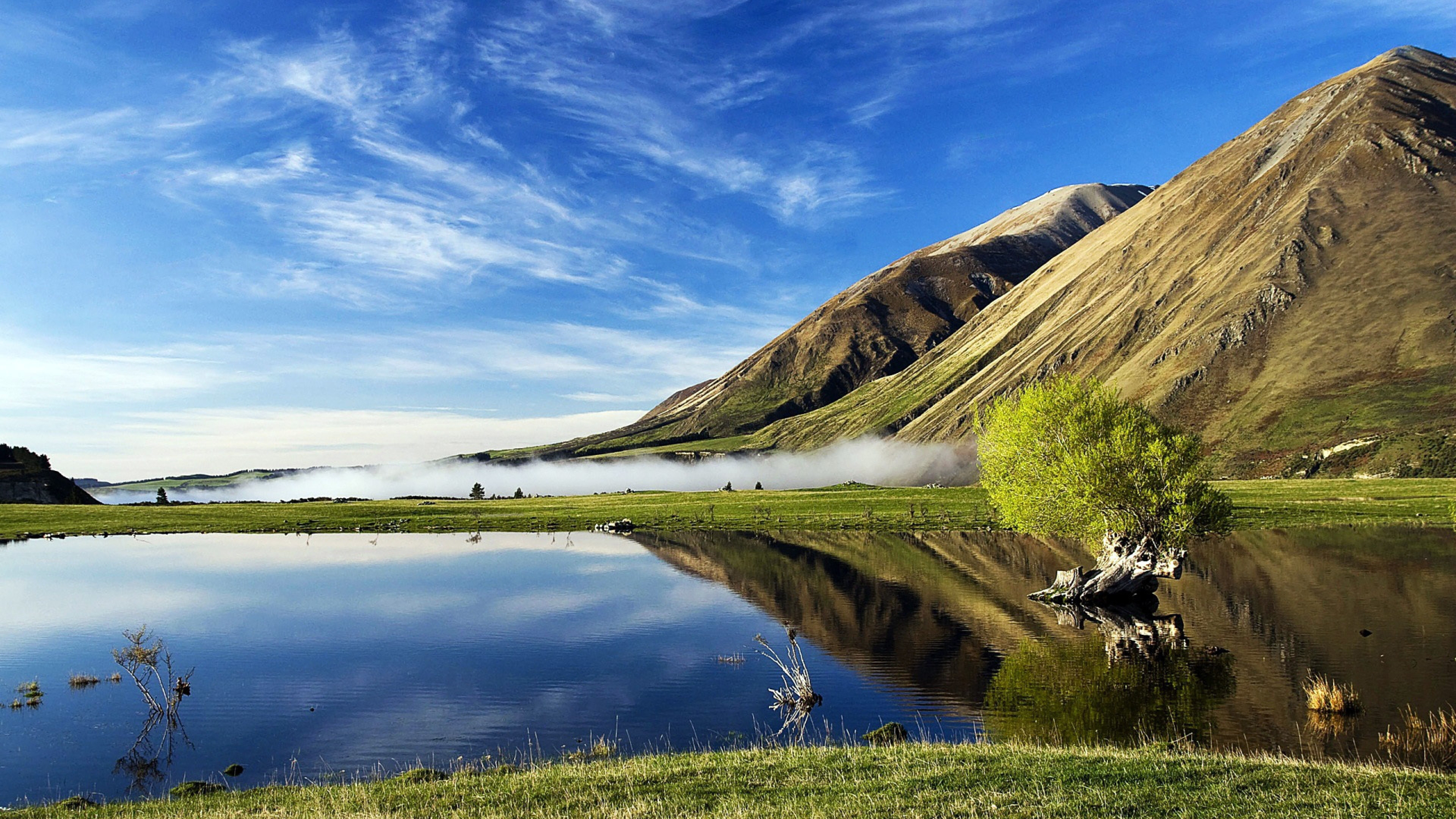 Naturlandschaft, Natur, Reflexion, Wasser, Hochland. Wallpaper in 3840x2160 Resolution