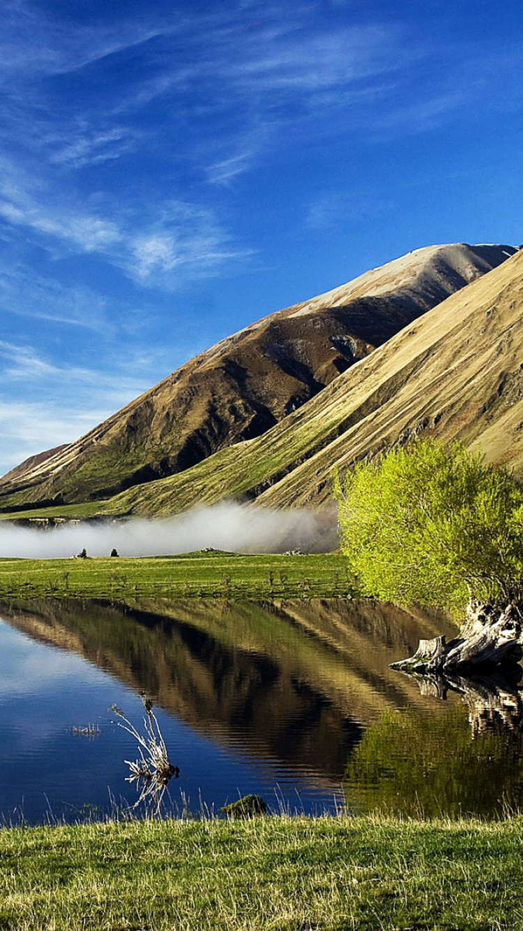 Naturlandschaft, Natur, Reflexion, Wasser, Hochland. Wallpaper in 750x1334 Resolution