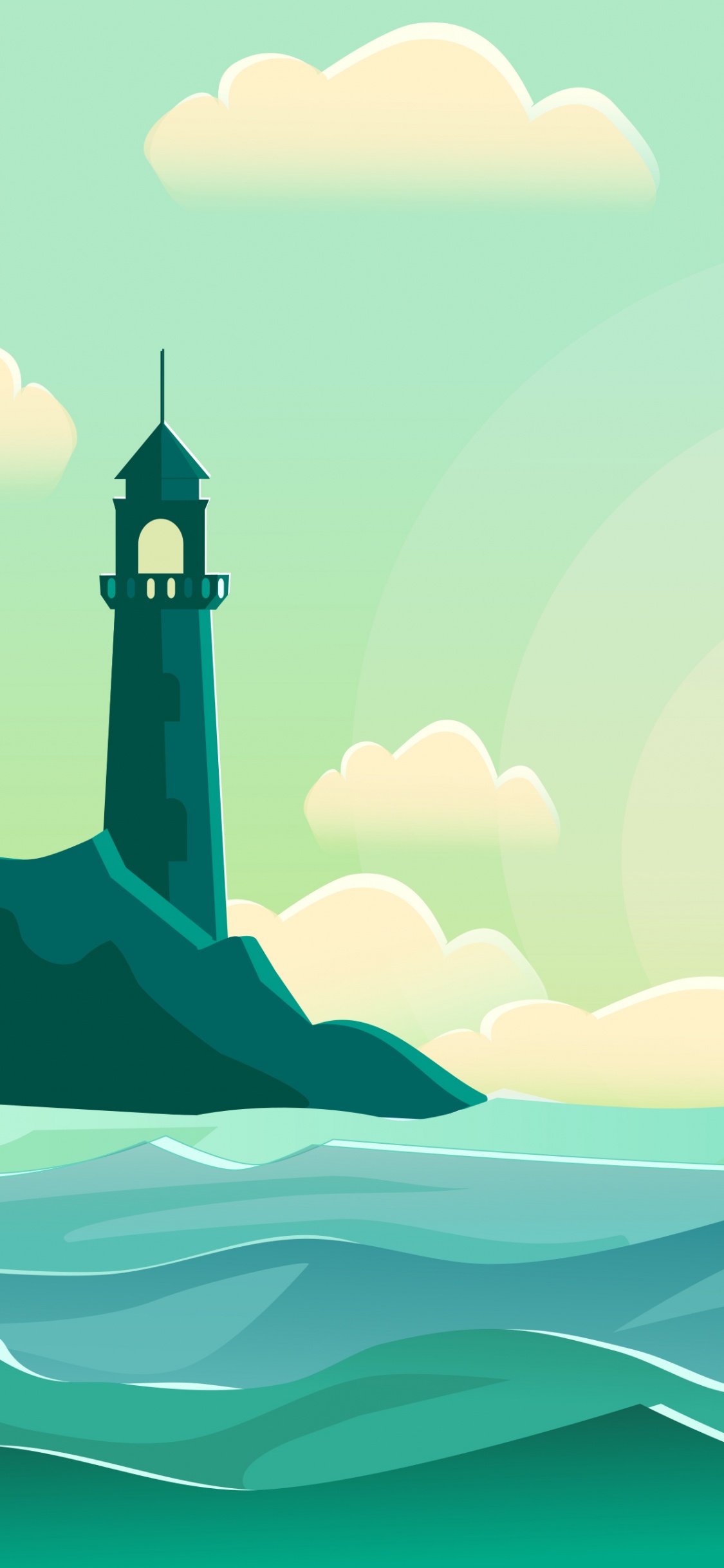 Torre Negra en Pintura de Montaña Azul y Blanca. Wallpaper in 1125x2436 Resolution