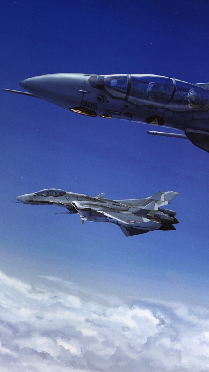 Macross, Robotech, Aeronave, la Fuerza Aérea, Aviones Militares. Wallpaper in 720x1280 Resolution