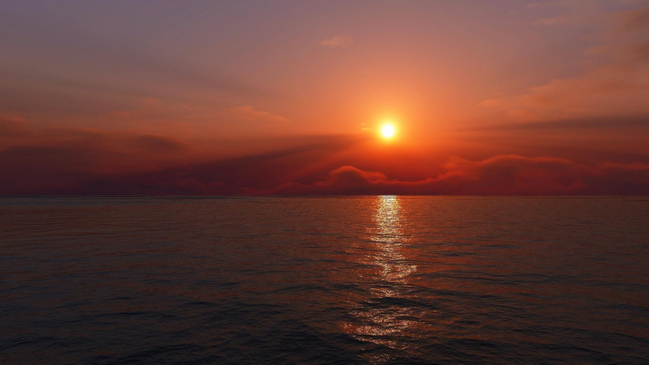 Cuerpo de Agua Durante la Puesta de Sol. Wallpaper in 1280x720 Resolution