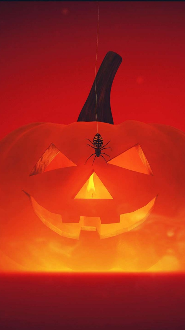 Orange, Pumpkin, Headless Horseman, Halloween, Darkness. Wallpaper in 720x1280 Resolution