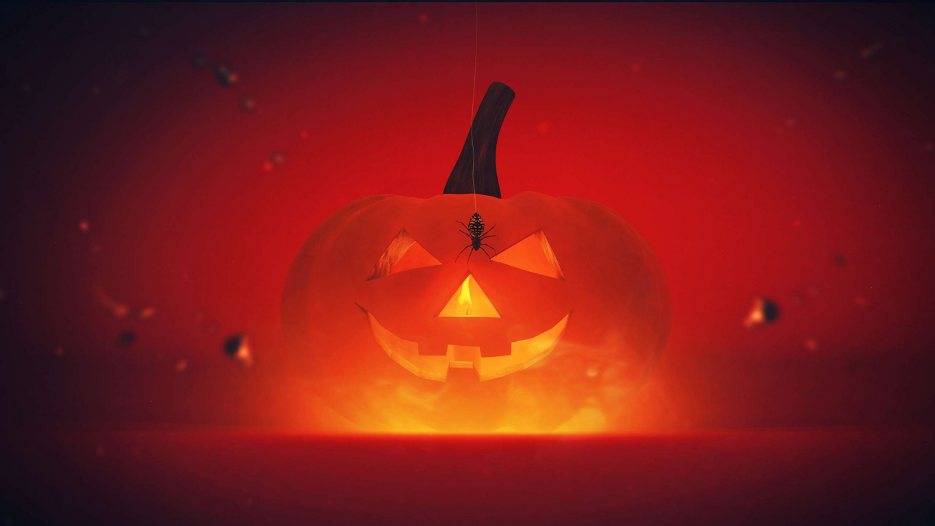 Orange, Kopfloser Reiter, Halloween, Hitze, Jack o Lantern. Wallpaper in 1366x768 Resolution
