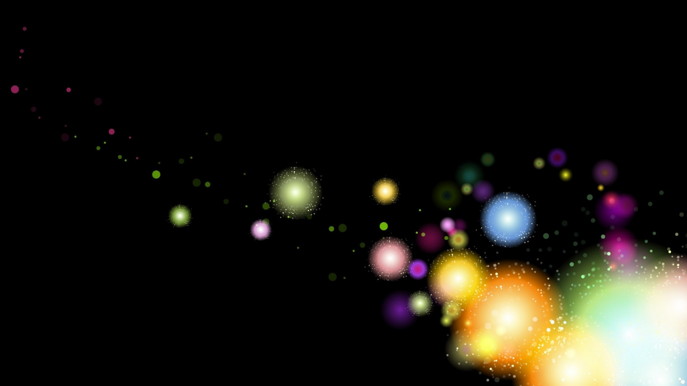 Gelbgrüne Und Violette Lichter. Wallpaper in 1366x768 Resolution