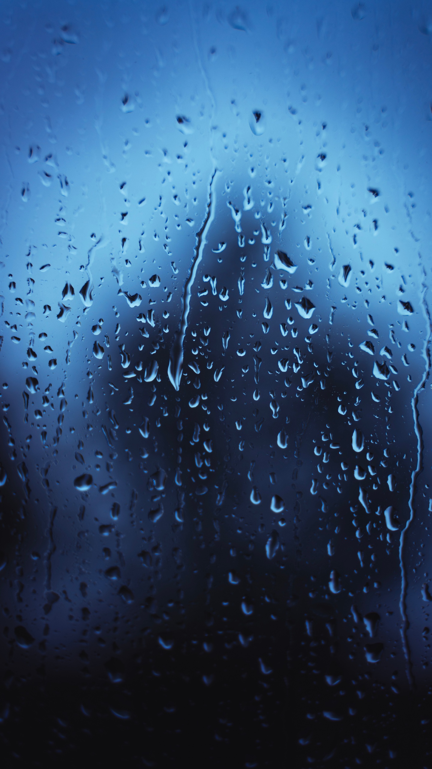 Water Droplets on Glass Window. Wallpaper in 1440x2560 Resolution