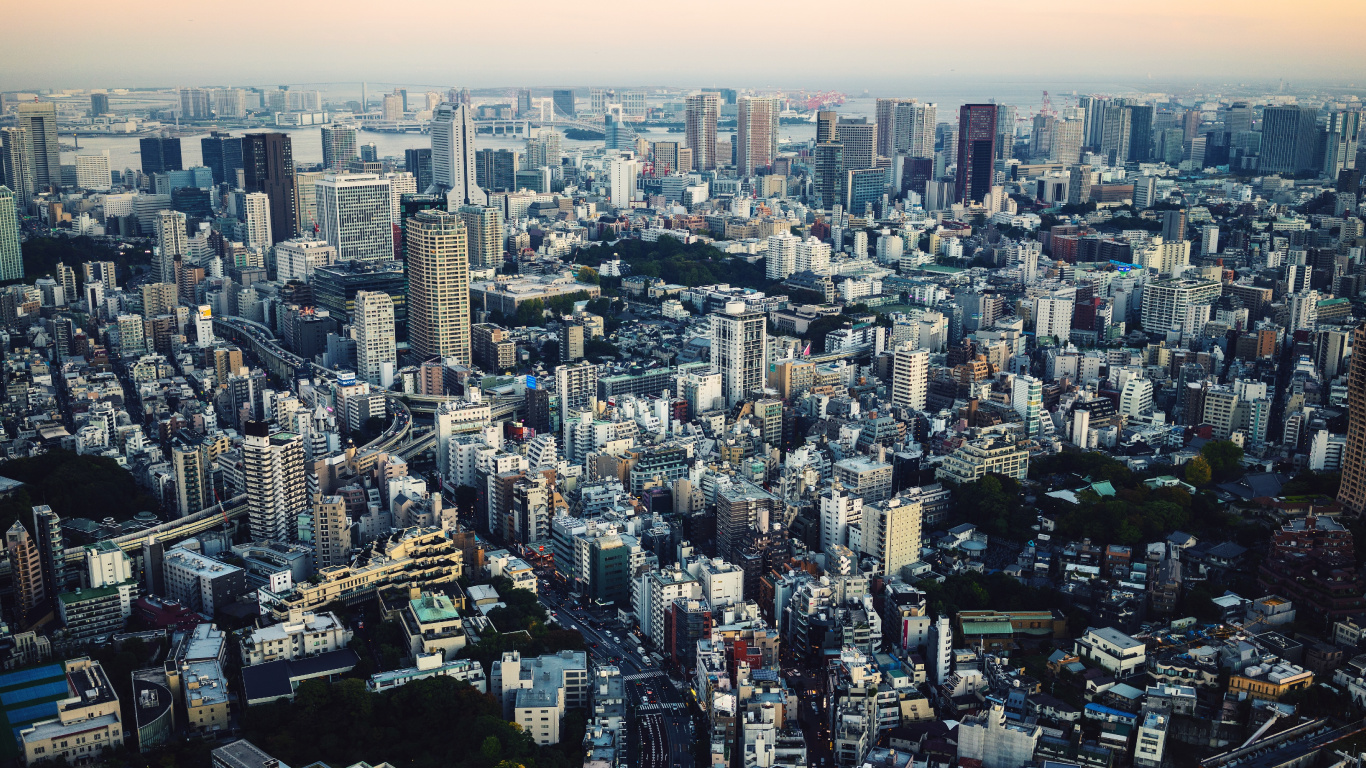 东京, 城市景观, 城市, 大都会, 天际线 壁纸 1366x768 允许