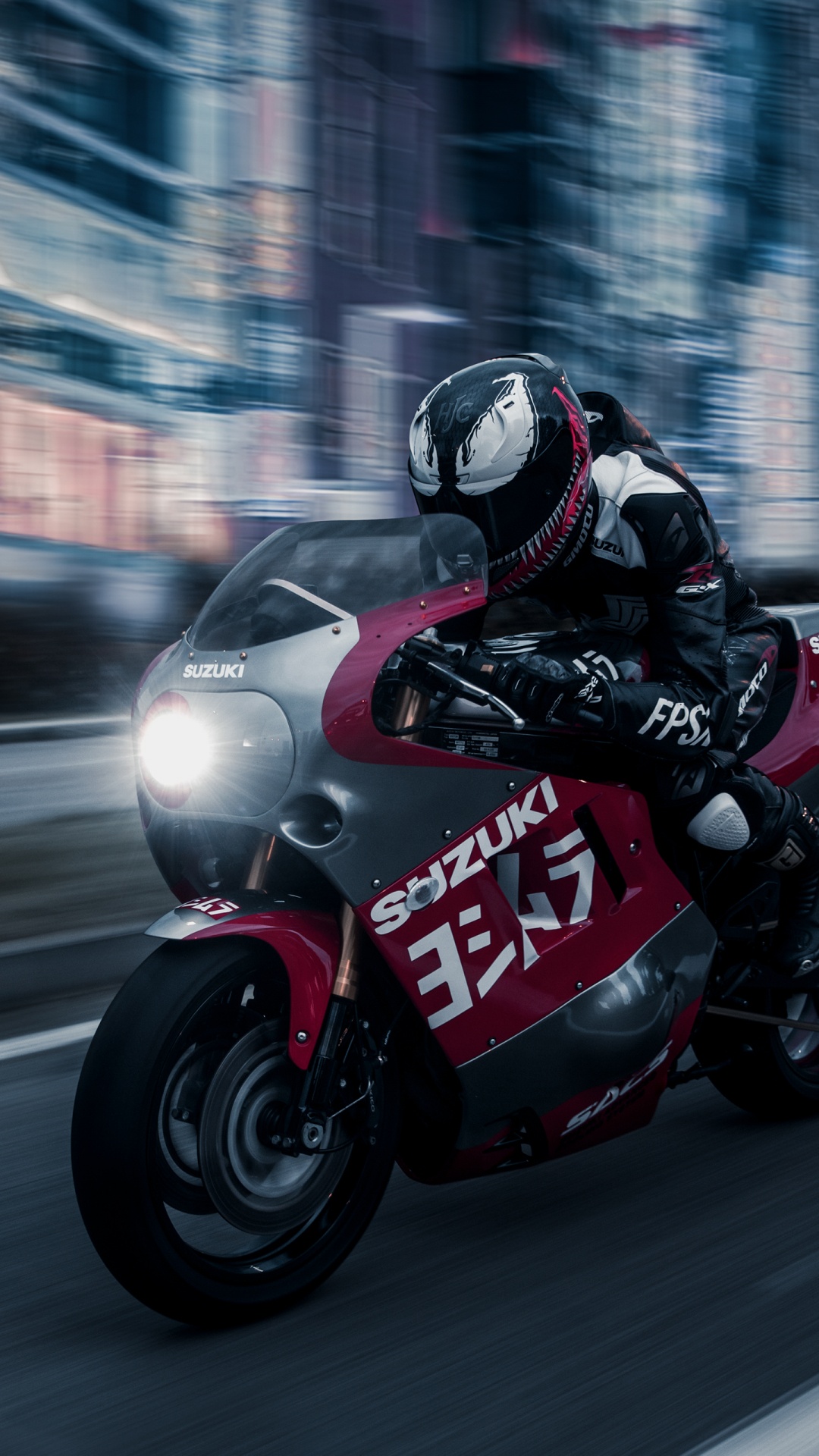 Man in Black and Red Motorcycle Helmet Riding on Red and Black Sports Bike. Wallpaper in 1080x1920 Resolution