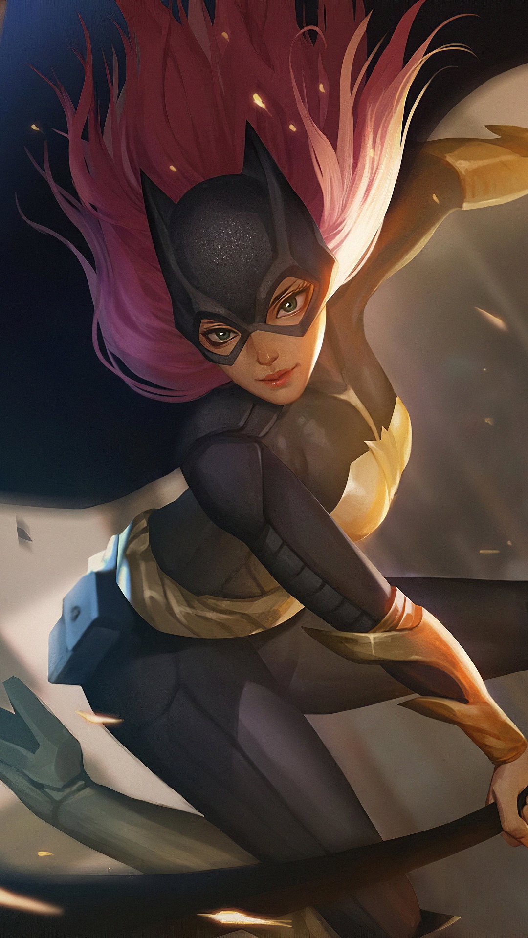 Mujer en Vestido Negro y Amarillo Personaje de Anime. Wallpaper in 1080x1920 Resolution