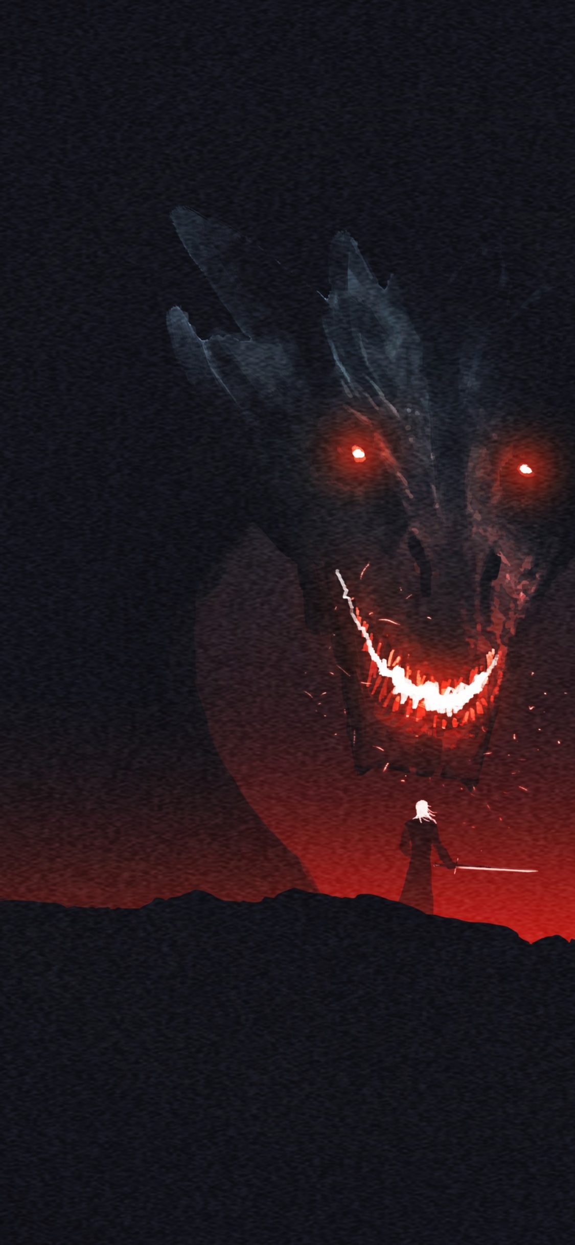 Silueta de Pájaro Volando Sobre la Montaña Durante la Noche. Wallpaper in 1125x2436 Resolution