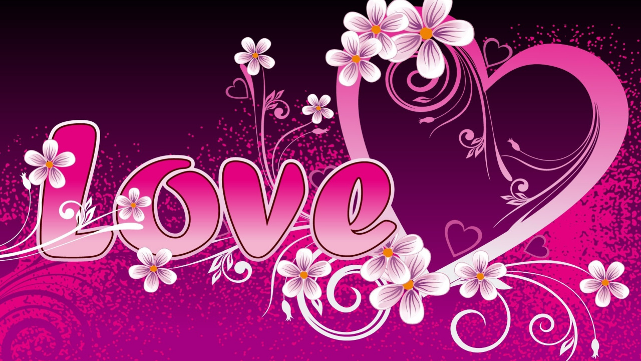 Heart, Text, Pink, Graphic Design, Love. Wallpaper in 1280x720 Resolution