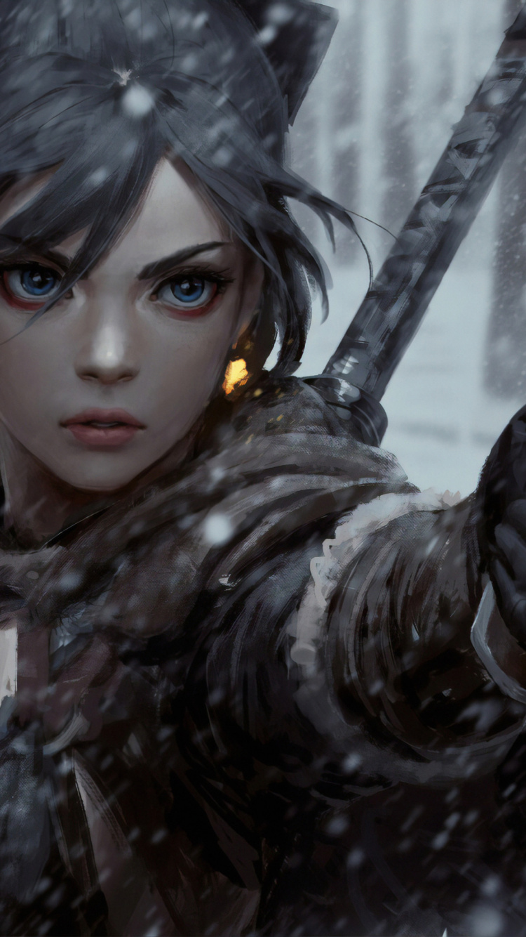 Fille Avec un Pistolet Art Fantastique, Art Fantastique, Art, Dessin, L'art Numérique. Wallpaper in 750x1334 Resolution