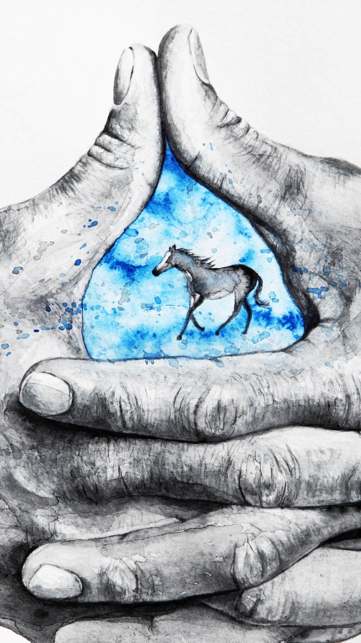 Pierre en Forme de Coeur Bleu et Gris. Wallpaper in 720x1280 Resolution