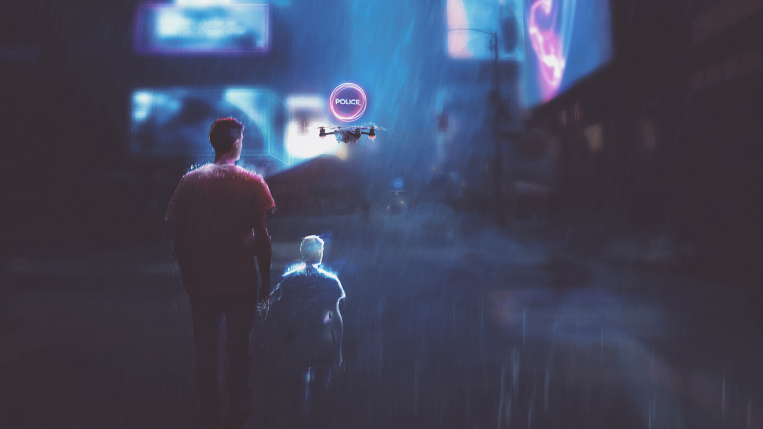 Homme en Veste Noire Marchant Dans la Rue Pendant la Journée. Wallpaper in 2560x1440 Resolution