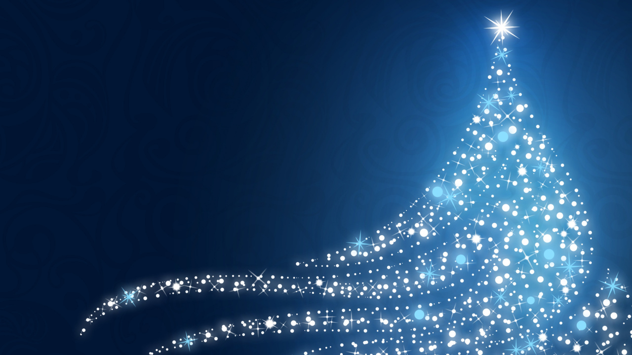Le Jour De Noël, Blue, Arbre de Noël, Décoration de Noël, Les Lumières de Noël. Wallpaper in 1280x720 Resolution