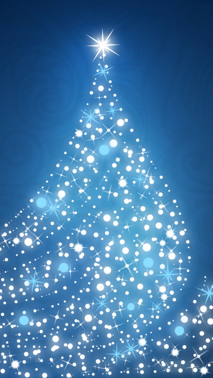 Le Jour De Noël, Blue, Arbre de Noël, Décoration de Noël, Les Lumières de Noël. Wallpaper in 720x1280 Resolution