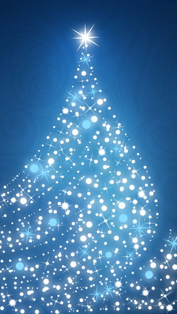 Le Jour De Noël, Blue, Arbre de Noël, Décoration de Noël, Les Lumières de Noël. Wallpaper in 750x1334 Resolution