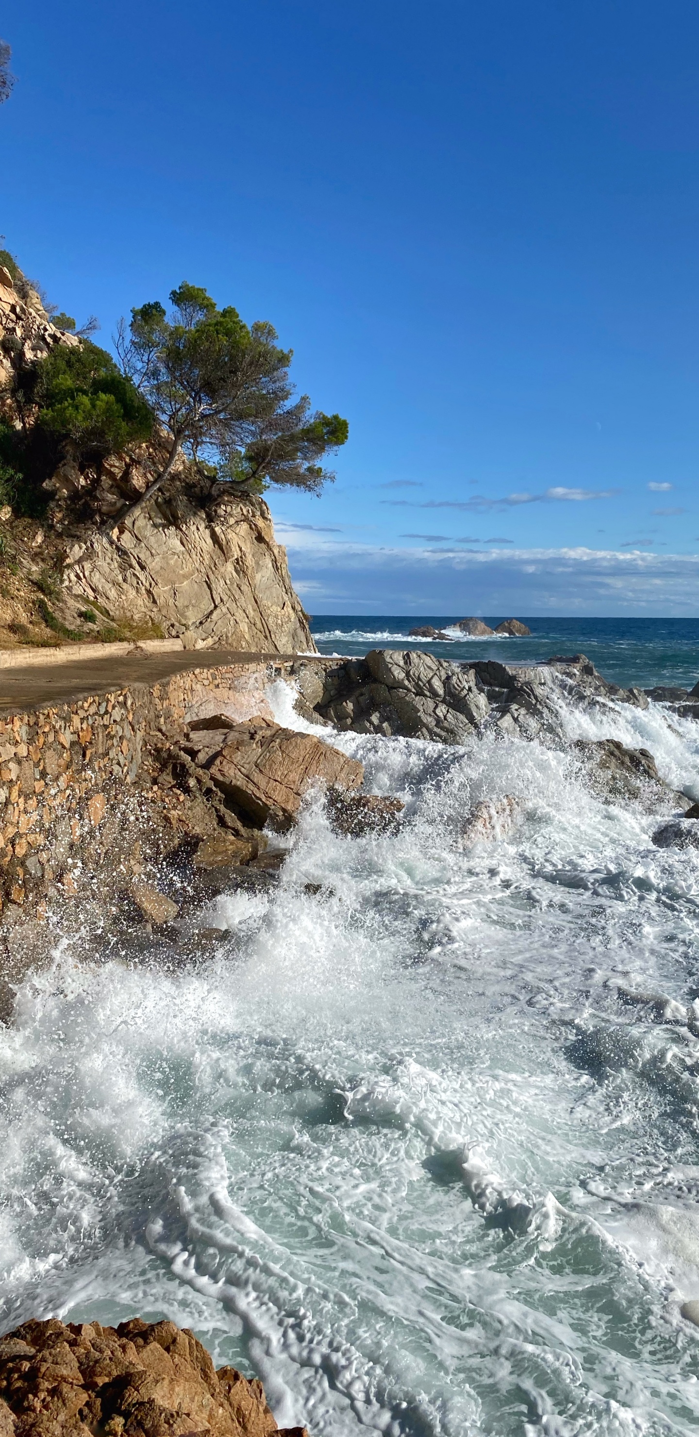 Coast, Body of Water, Water Resources, Fluid, Rock. Wallpaper in 1440x2960 Resolution