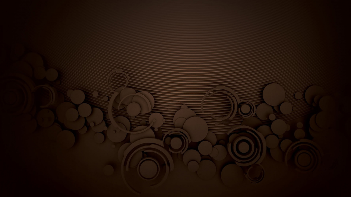 White and Black Round Illustration. Wallpaper in 1366x768 Resolution