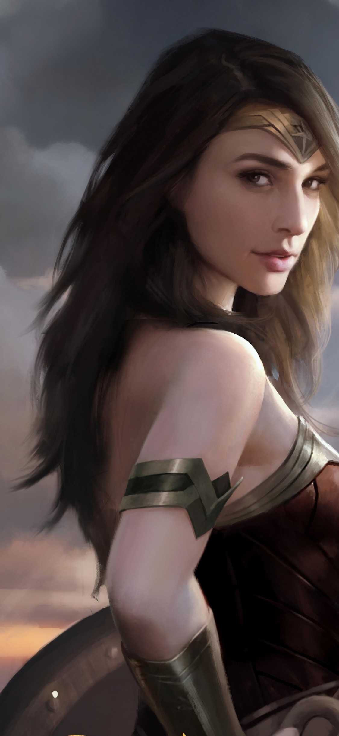 la Mujer Maravilla, Superhéroe, Arte, Android, dc Comics. Wallpaper in 1125x2436 Resolution