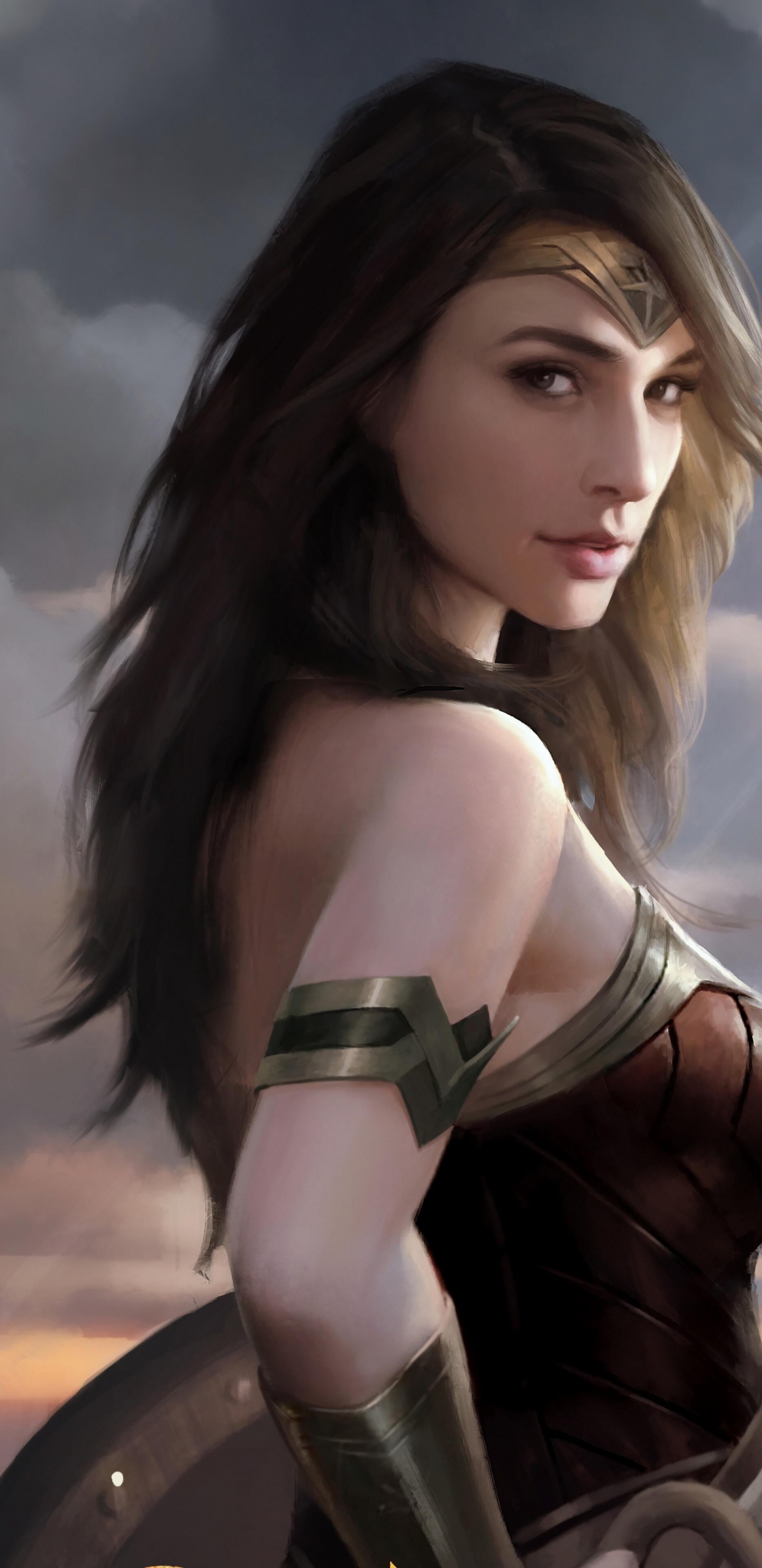 Wonder Woman, Superhelden, Kunst, Android, dc Comics. Wallpaper in 1440x2960 Resolution