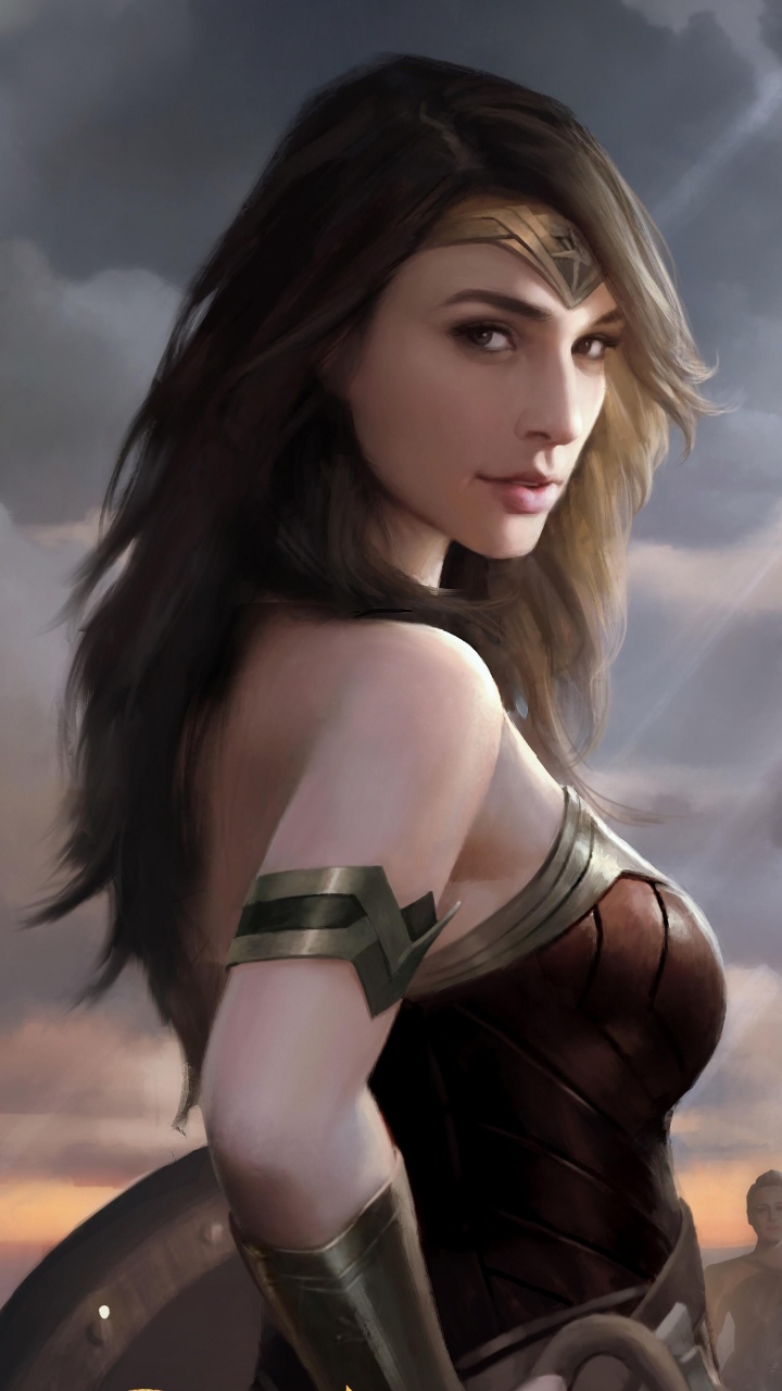 Wonder Woman, Superhero, Art, Android, dc Comics. Wallpaper in 720x1280 Resolution