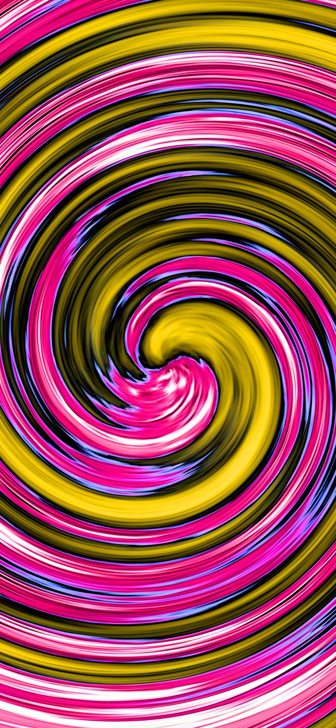 Grün-weiße Und Violette Spiralillustration. Wallpaper in 1125x2436 Resolution