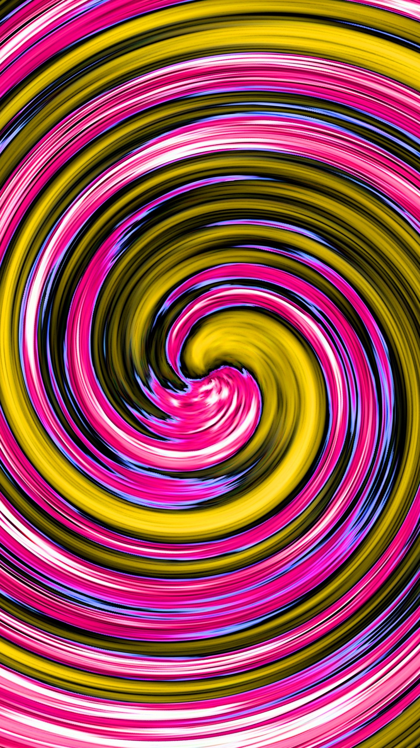 Grün-weiße Und Violette Spiralillustration. Wallpaper in 1440x2560 Resolution