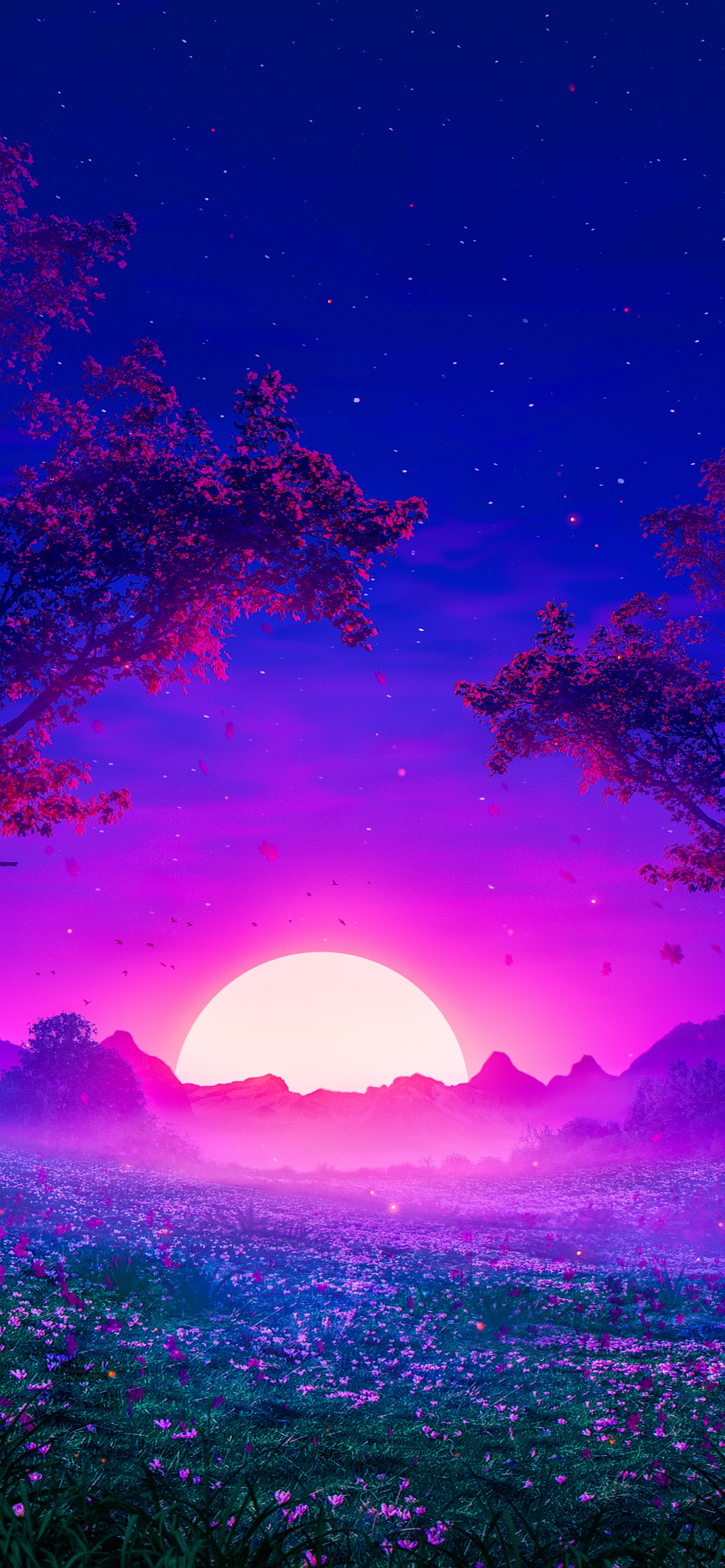 Terre, Atmosphère, Purple, Paysage Naturel, Blue. Wallpaper in 1242x2688 Resolution