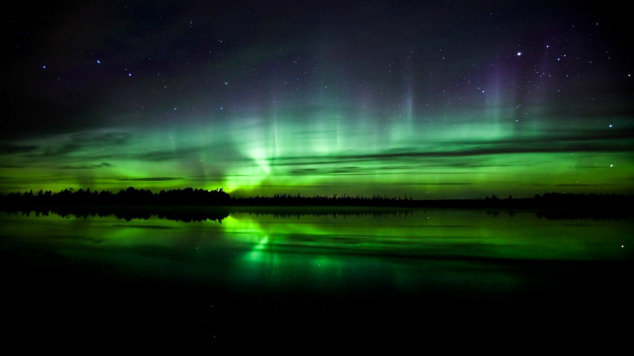 Aurora, Nature, Green, Atmosphere, Light. Wallpaper in 1280x720 Resolution