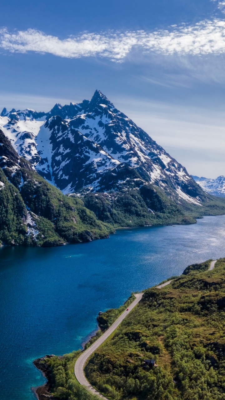 Lofoten, Cloud, Water, Mountain, Water Resources. Wallpaper in 720x1280 Resolution