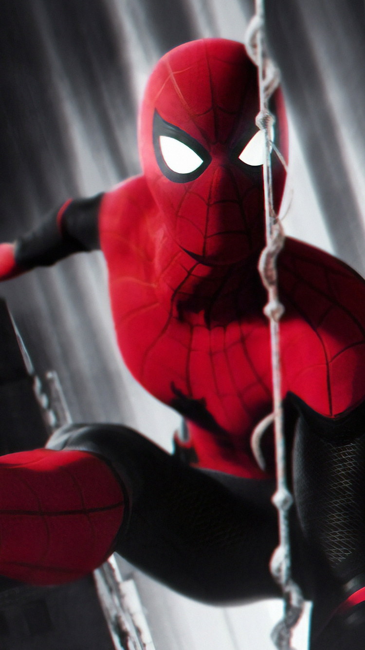 Hombre Araña Rojo y Negro. Wallpaper in 750x1334 Resolution