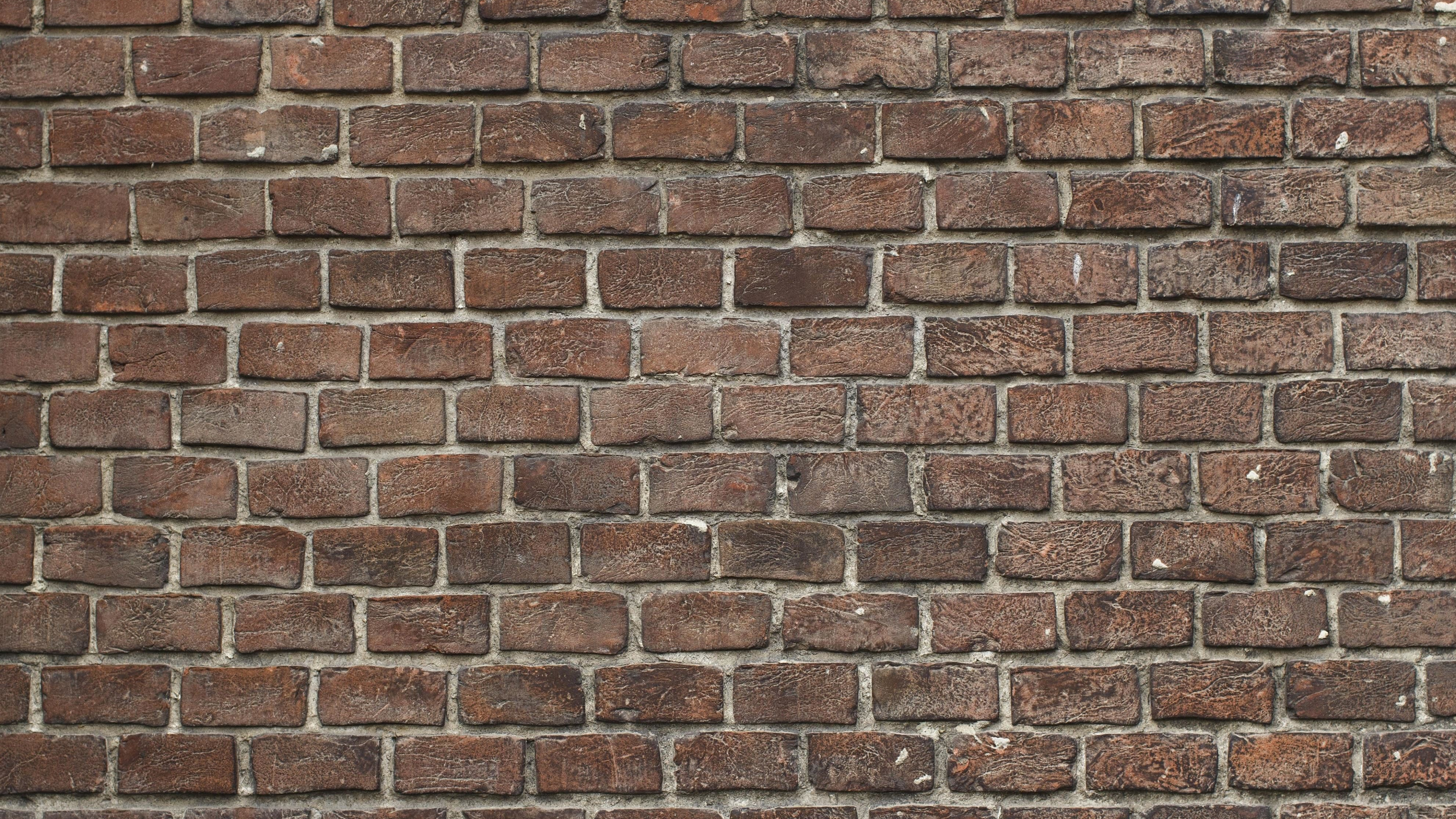 Mur de Briques Marron et Blanc. Wallpaper in 3840x2160 Resolution