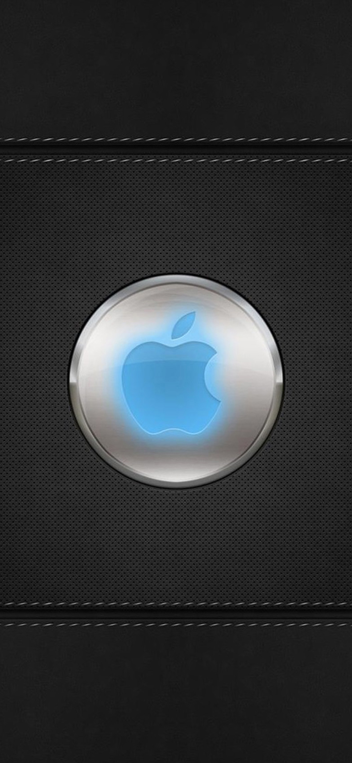 Round White and Gray Apple Logo. Wallpaper in 1125x2436 Resolution