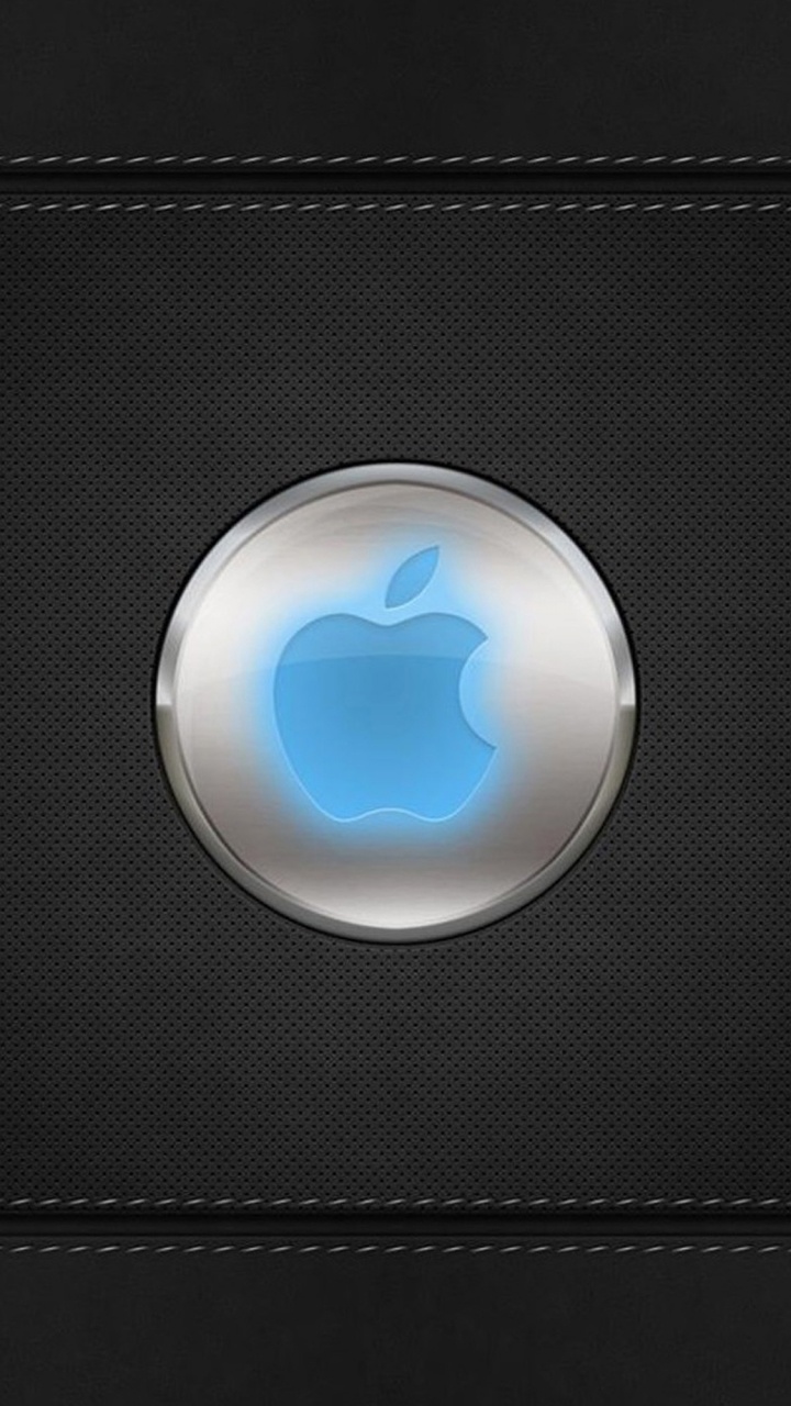 Round White and Gray Apple Logo. Wallpaper in 720x1280 Resolution