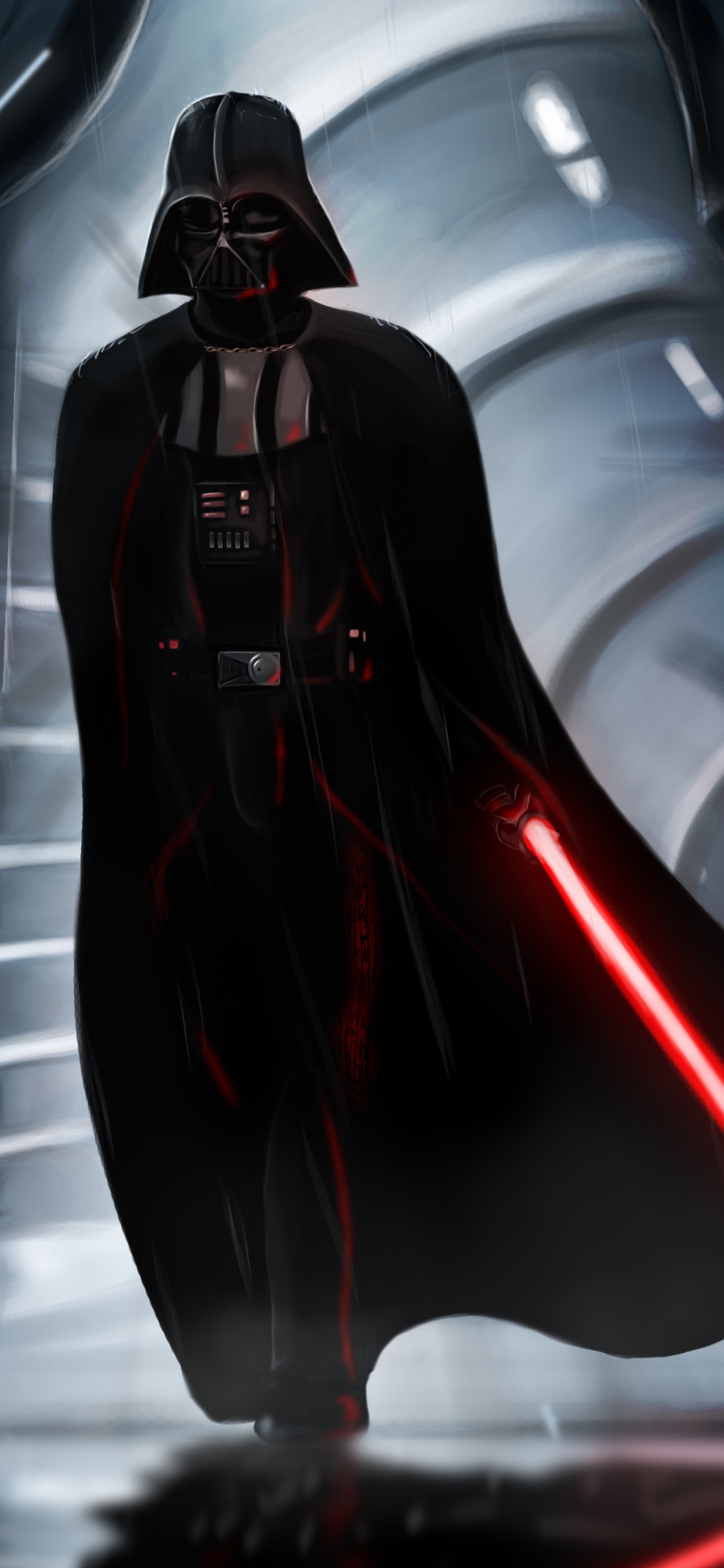 Schwarz-rotes Roboterspielzeug. Wallpaper in 1125x2436 Resolution