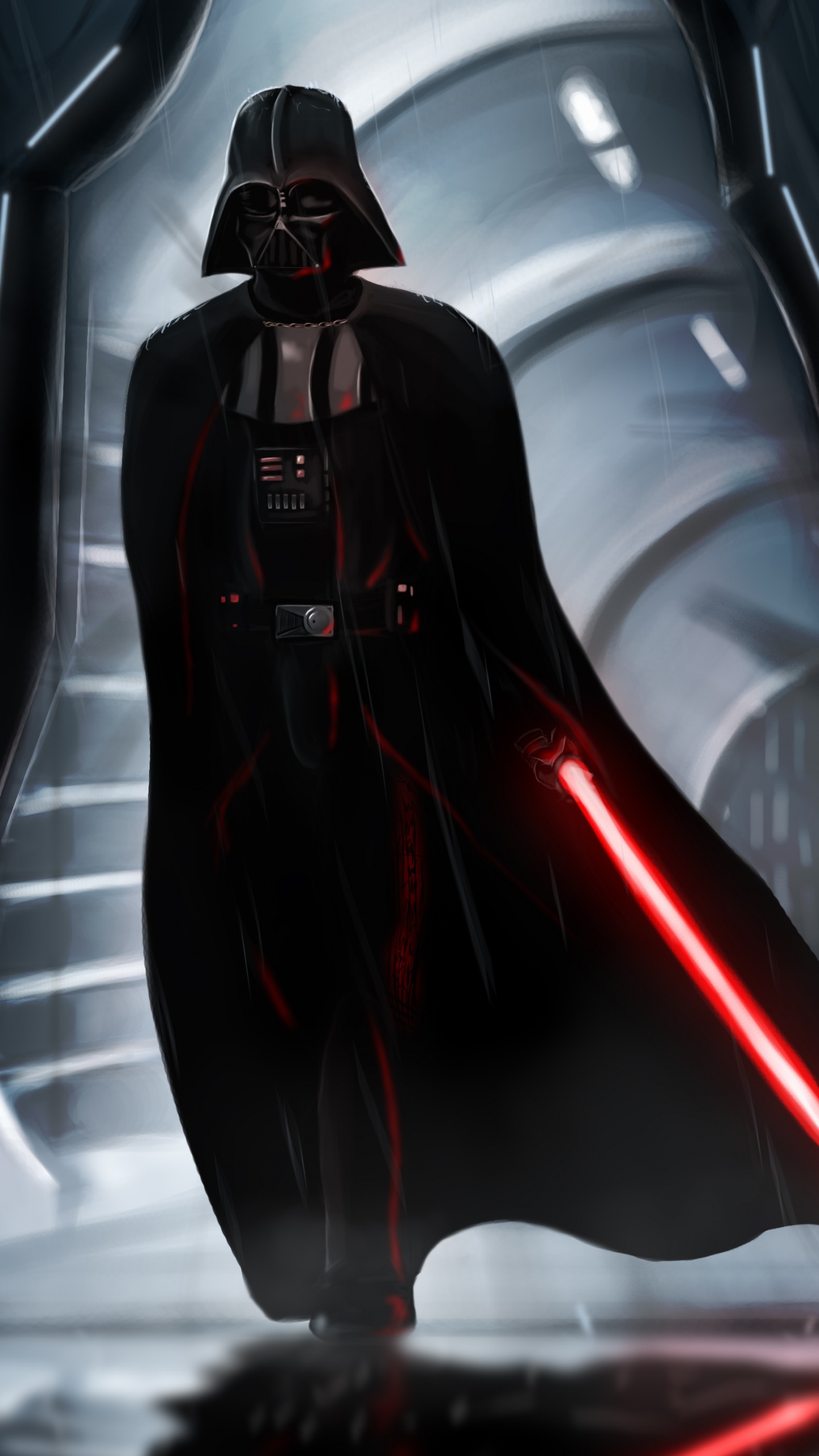 Schwarz-rotes Roboterspielzeug. Wallpaper in 1440x2560 Resolution