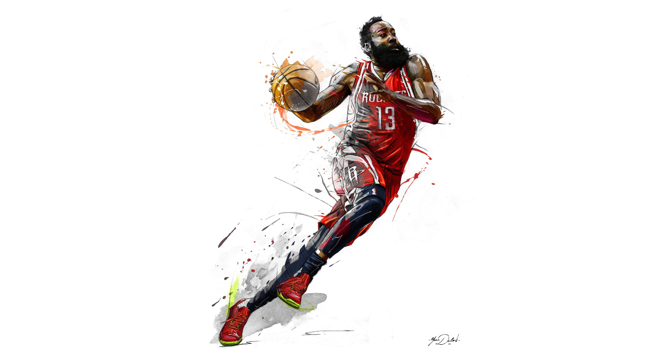 Homme en Chemise en Jersey Rouge et Pantalon Blanc Jouant au Basket-ball. Wallpaper in 1280x720 Resolution