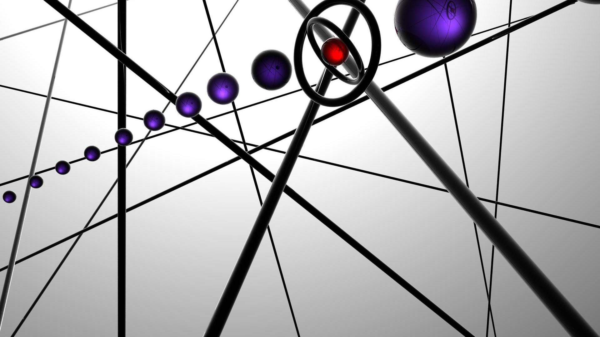 Boule Ronde Violette et Noire Sur Support en Métal Noir. Wallpaper in 1920x1080 Resolution