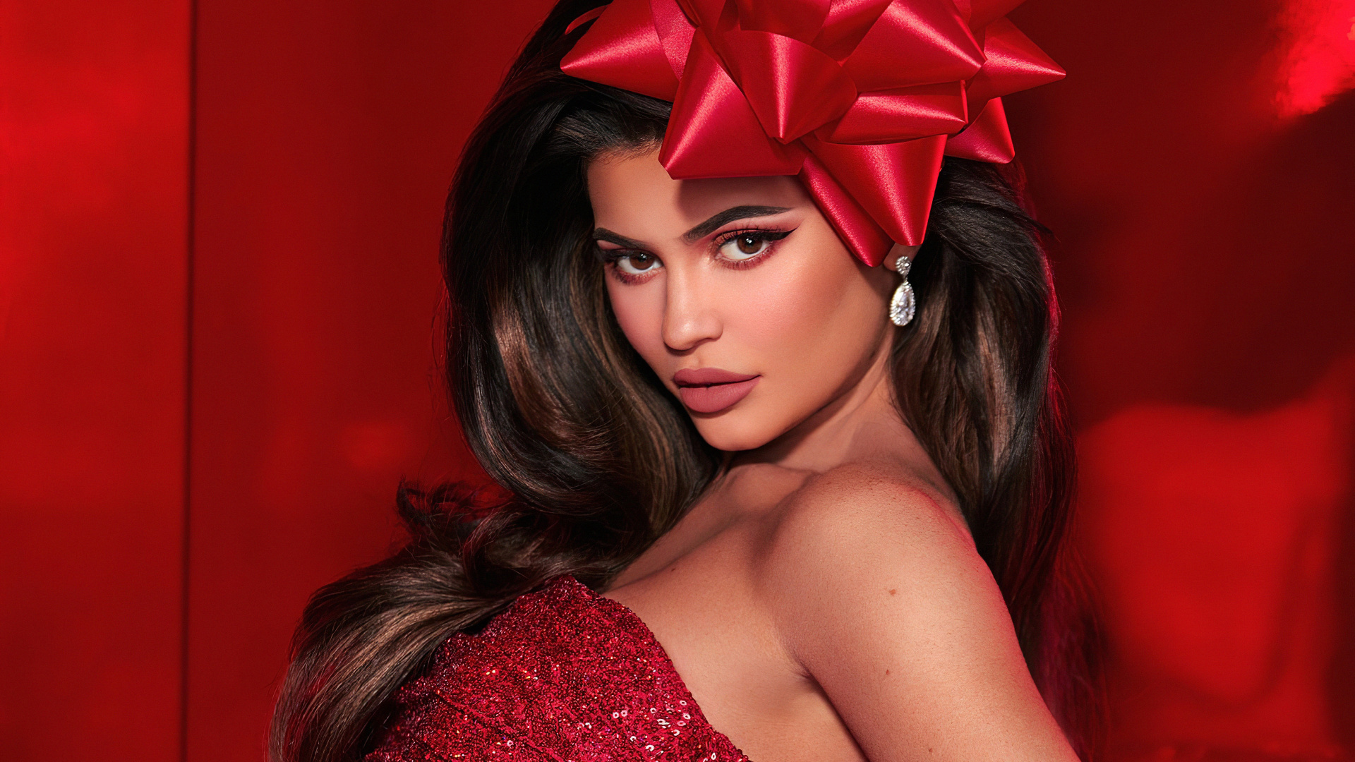 Kylie Jenner, la Celebridad, Cabello, Rojo, Belleza. Wallpaper in 1920x1080 Resolution