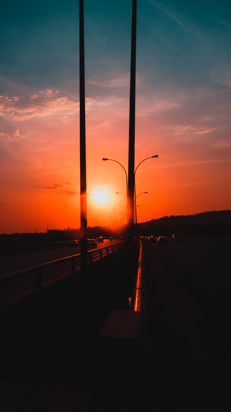 日落, 地平线, 日出, 余辉, 晚上 壁纸 750x1334 允许