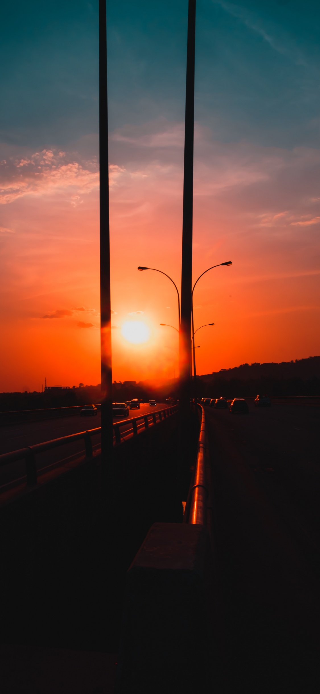Silhouette of Trees During Sunset. Wallpaper in 1125x2436 Resolution