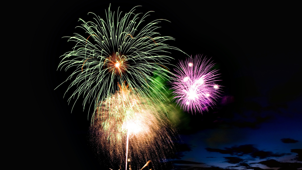 Feuerwerk, Veranstaltung, Festival, Unabhängigkeitstag, Öffentliche Veranstaltung. Wallpaper in 1280x720 Resolution