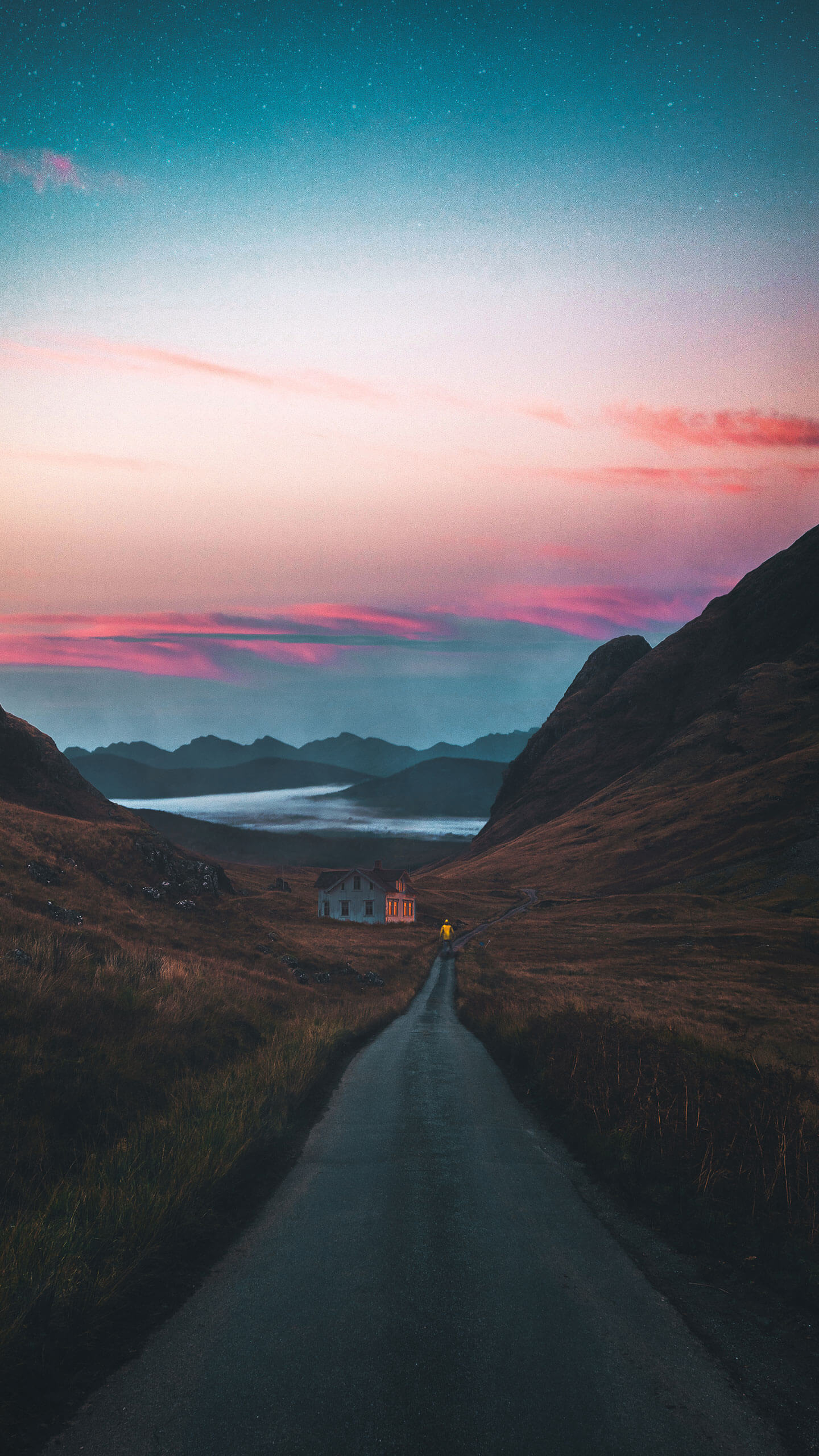 Nature, Landscape, Wall, Painting, Cloud. Wallpaper in 1440x2560 Resolution