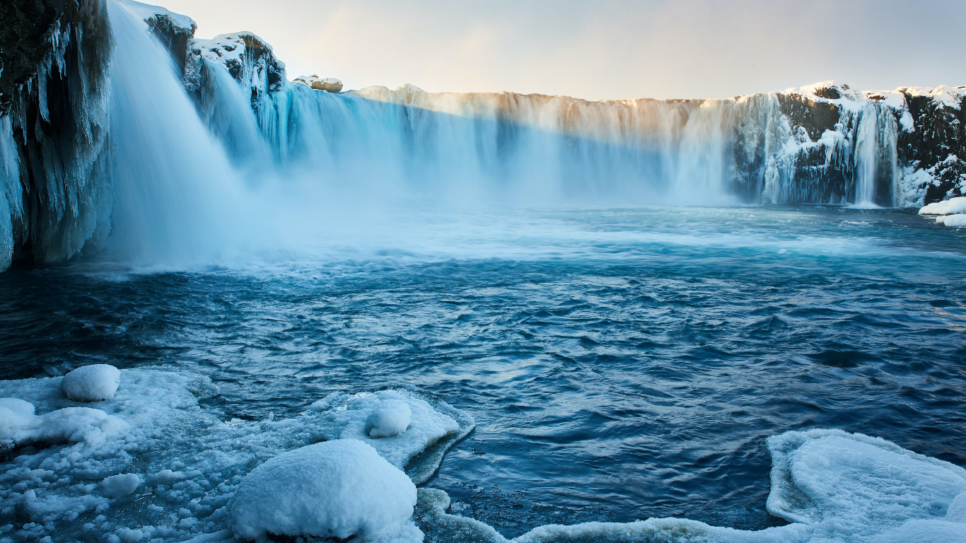 Idiot, Cascade de Goafoss, Dettifoss, Chutes de Gullfoss, Mvatn. Wallpaper in 1366x768 Resolution