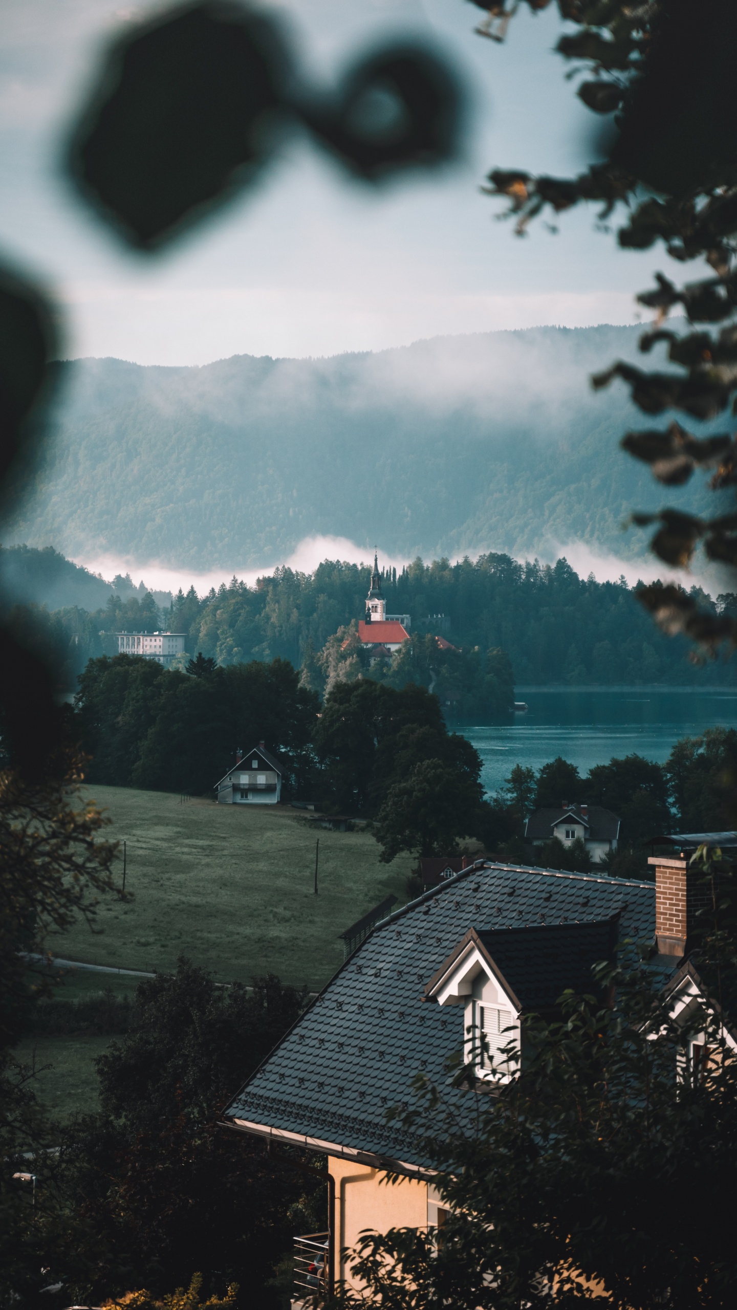 Bleder See, See, Cloud, Baum, Atmosphäre. Wallpaper in 1440x2560 Resolution