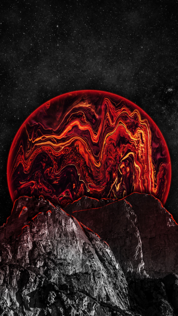 Obscurité, Illustration, Lave, Chaleur, Gaz. Wallpaper in 750x1334 Resolution