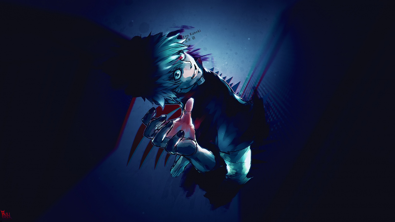 肯kaneki, 东京食尸鬼, 性能, 生产率, 音乐会 壁纸 1366x768 允许