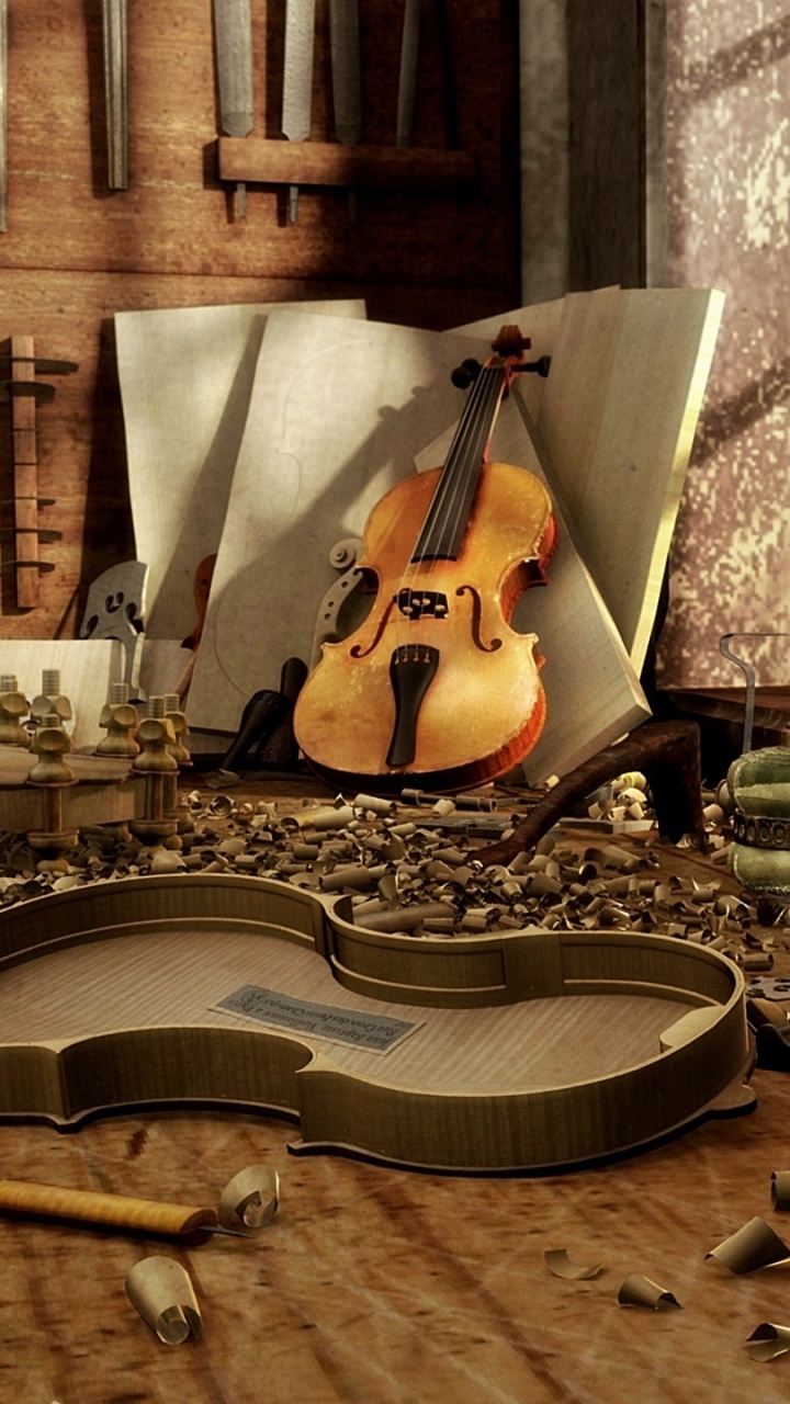 Violin, Guitar, String Instrument, Plucked String Instruments, Still Life. Wallpaper in 720x1280 Resolution